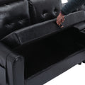 United We Win Storage Sofa Living Room Sofa Cozy Sectional Sofa Black Pu Pu Leather