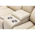 L Shapeleather Power Reclining Sectional Sofa Set With Usb Port, Cream Cream Leather