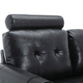 United We Win Storage Sofa Living Room Sofa Cozy Sectional Sofa Black Pu Pu Leather