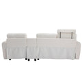 United We Win Storage Sofa Living Room Sofa Cozy Sectional Sofa White Polyester