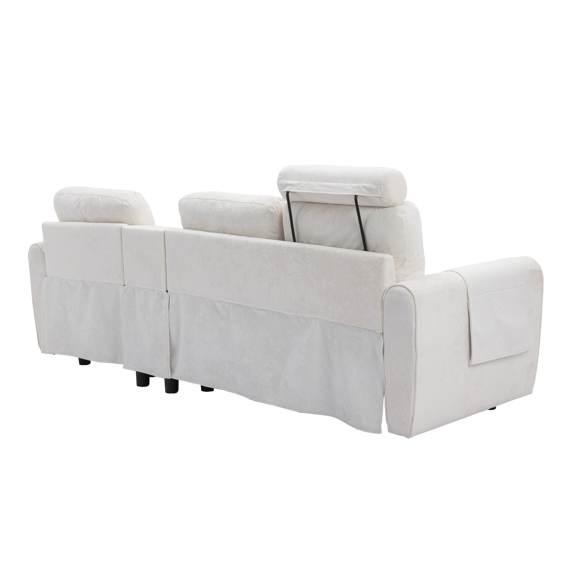 United We Win Storage Sofa Living Room Sofa Cozy Sectional Sofa White Polyester