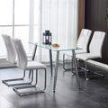 Modern Dining Chairs With Faux Leather Padded Seat Dining Living Room Chairs Upholstered Chair With Metal Legs Design For Kitchen, Living, Bedroom, Dining Room Side Chairs Set Of 4 White Pu C 001 White Foam Pu