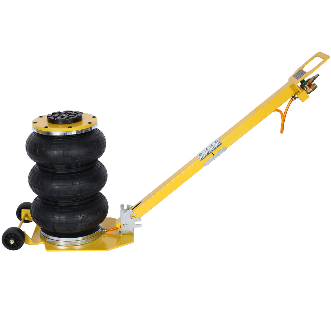 3T Triple Bag Air Jack ,Pneumatic Jack 3 Bag ,Lifting 16In Capacity 6600Lbs,Easy Collapsing Terrain,Yellow Color Yellow Steel