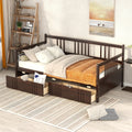 Twin Size Daybed Wood Bed With Two Drawers,Espresso Old Sku:Lp000057Aap Espresso Solid Wood