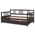 Twin Size Daybed Wood Bed With Two Drawers,Espresso Old Sku:Lp000057Aap Espresso Solid Wood