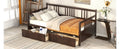 Twin Size Daybed Wood Bed With Two Drawers,Espresso Old Sku:Lp000057Aap Espresso Solid Wood