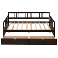 Twin Size Daybed Wood Bed With Two Drawers,Espresso Old Sku:Lp000057Aap Espresso Solid Wood