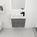 Bathroom Vanity With Sink 22 Inch For Small Bathroom,Floating Bathroom Vanity With Soft Close Door,Small Bathroom Vanity With Sink, 22X13 Kd Packing Plaid Grey Oak 1 Soft Close Doors Bathroom Wall Mounted Modern Plywood Plywood