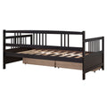 Twin Size Daybed Wood Bed With Two Drawers,Espresso Old Sku:Lp000057Aap Espresso Solid Wood