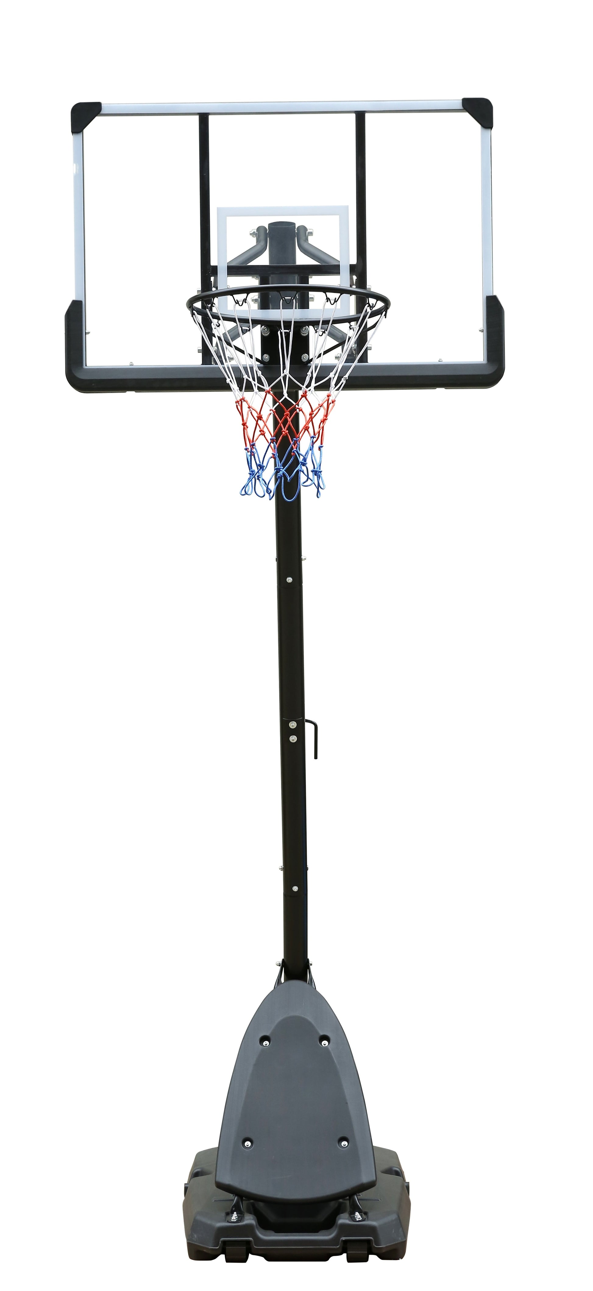 Use For Outdoor Height Adjustable 7.5 To 10Ft Basketball Hoop 44 Inch Backboard Portable Basketball Goal System With Stable Base And Wheels Black Grey Iron