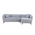 L Shape Sectional Sofa Couch With Chaise,Metal Legs,Light Grey Light Grey Fabric