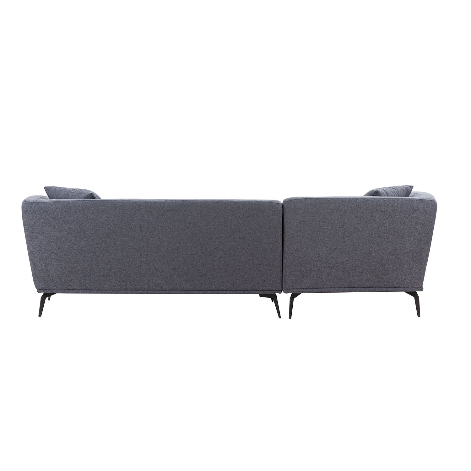 102" L Shape Sectional Sofa Couch With Chaise Lounge For Living Room Office, Metal Legs,Dark Grey Dark Gray Fabric