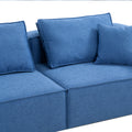 4 Piece Upholstered Sectional Sofa In Blue Blue Fabric