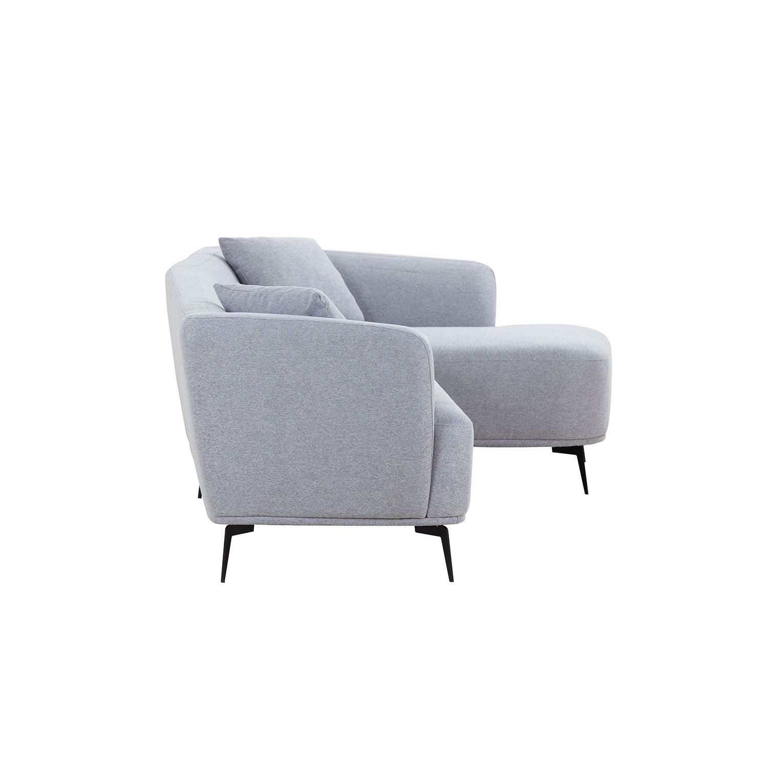 L Shape Sectional Sofa Couch With Chaise,Metal Legs,Light Grey Light Grey Fabric