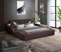 Zoya Smart Multifunctional King Size Bed Made With Wood In Brown Box Spring Not Required King Brown Wood Bedroom Contemporary,Modern Slat Beds Upholstered Wood