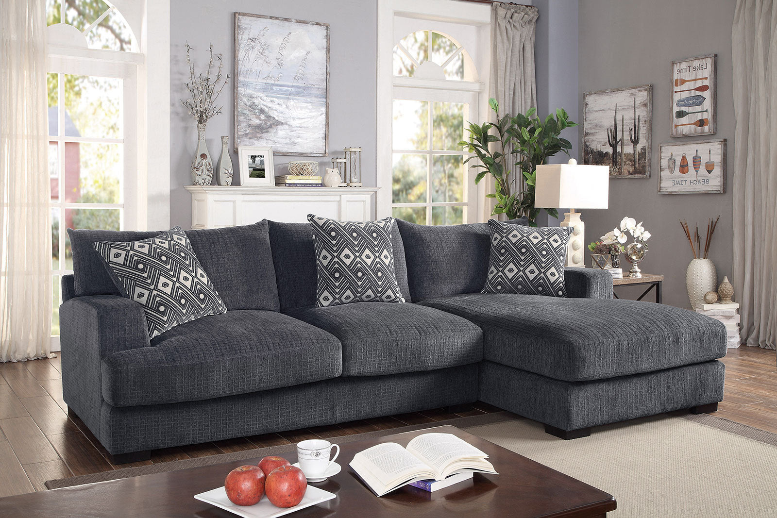 Living Room Lounge Ottoman Gray Chenille Fabric Comfort Cozy Plush Seat Foam Wooden Legs 1Pc Ottoman Only. Gray Chenille Primary Living Space Grey Contemporary,Modern Chenille