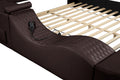 Zoya Smart Multifunctional King Size Bed Made With Wood In Brown Box Spring Not Required King Brown Wood Bedroom Contemporary,Modern Slat Beds Upholstered Wood