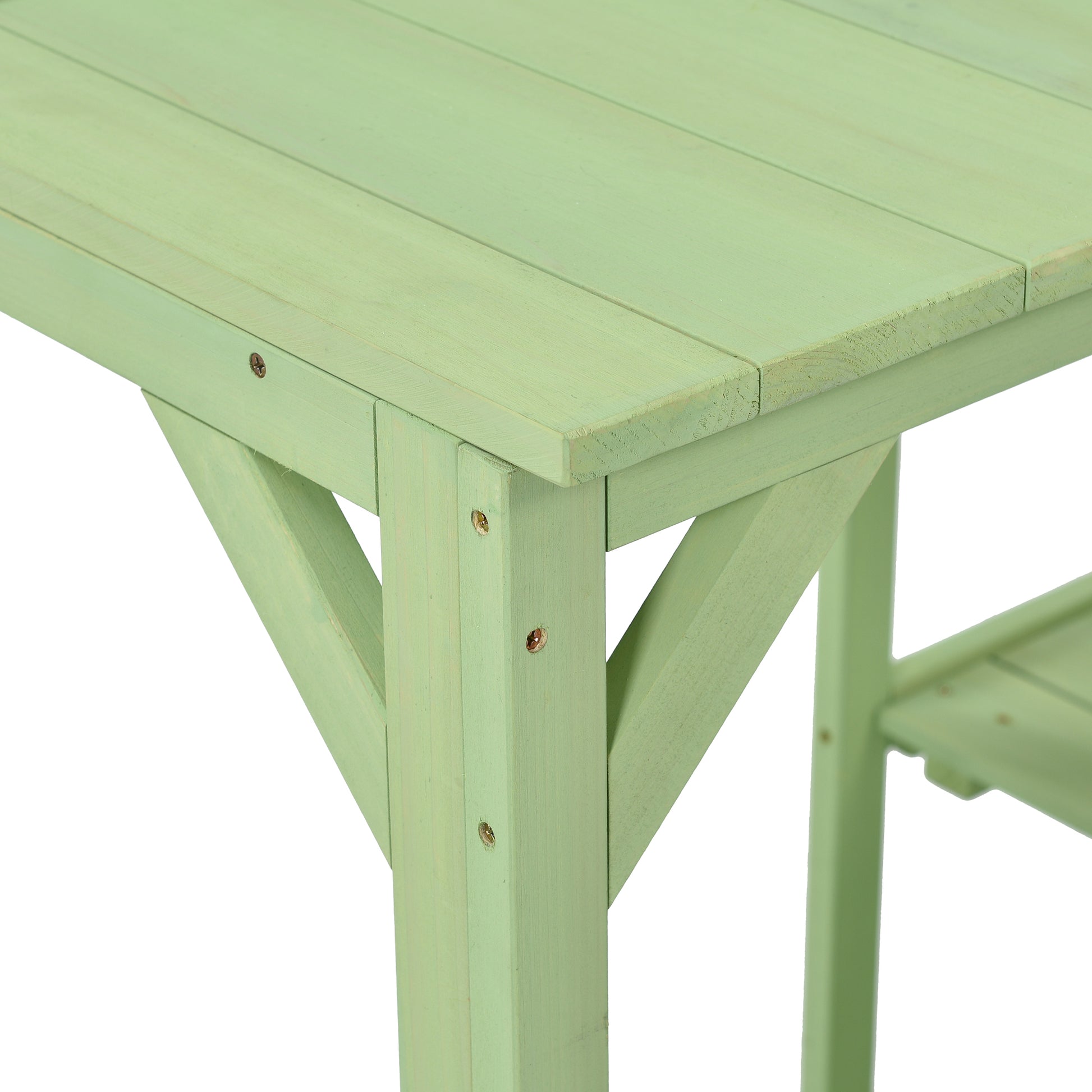 64.6" Large Outdoor Potting Bench, Garden Potting Table, Wood Workstation With 6 Tier Shelves, Large Tabletop And Side Hook For Mudroom, Backyard,Green Green Garden & Outdoor Casual Wood Solid Wood