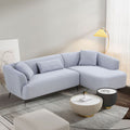 L Shape Sectional Sofa Couch With Chaise,Metal Legs,Light Grey Light Grey Fabric