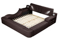 Zoya Smart Multifunctional King Size Bed Made With Wood In Brown Box Spring Not Required King Brown Wood Bedroom Contemporary,Modern Slat Beds Upholstered Wood