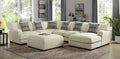 Living Room Lounge Ottoman Beige Chenille Fabric Comfort Cozy Plush Seat Foam Wooden Legs 1Pc Ottoman Only. Beige Chenille Dining Room Grey Contemporary,Modern Square Chenille