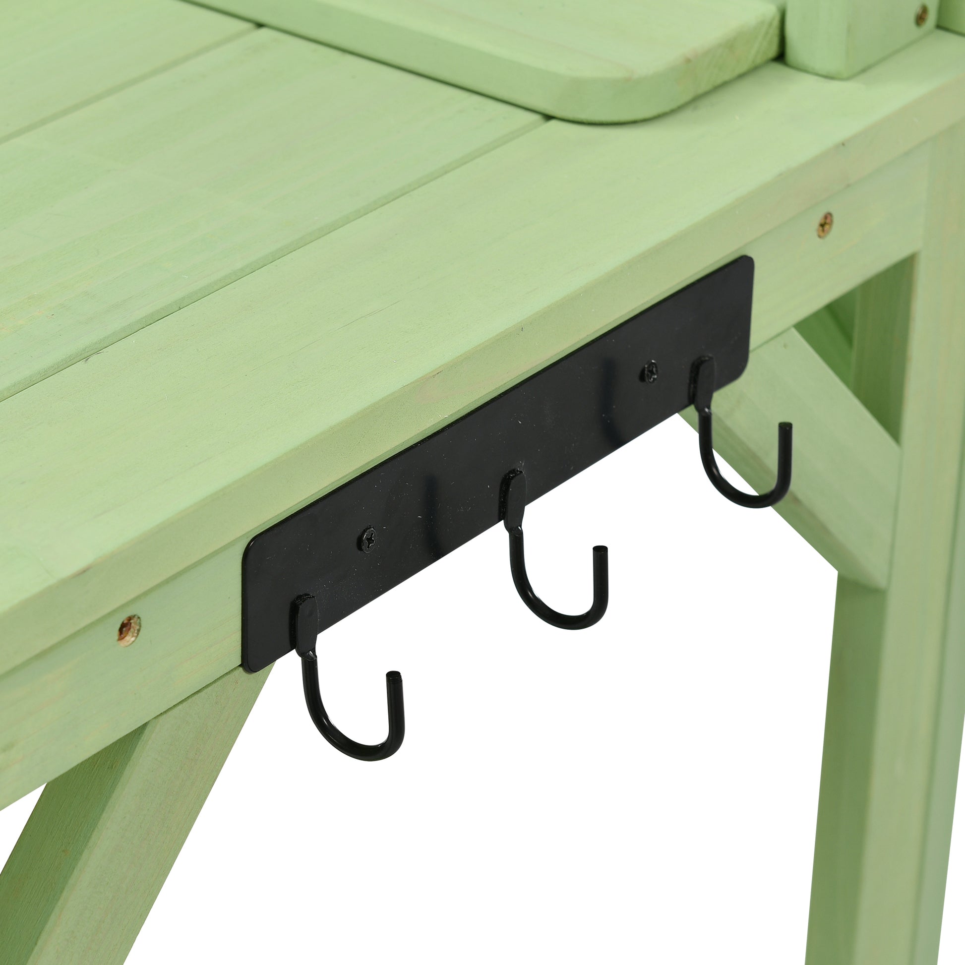 64.6" Large Outdoor Potting Bench, Garden Potting Table, Wood Workstation With 6 Tier Shelves, Large Tabletop And Side Hook For Mudroom, Backyard,Green Green Garden & Outdoor Casual Wood Solid Wood