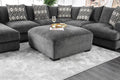 Living Room Lounge Ottoman Gray Chenille Fabric Comfort Cozy Plush Seat Foam Wooden Legs 1Pc Ottoman Only. Gray Chenille Primary Living Space Grey Contemporary,Modern Chenille