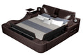 Zoya Smart Multifunctional King Size Bed Made With Wood In Brown Box Spring Not Required King Brown Wood Bedroom Contemporary,Modern Slat Beds Upholstered Wood