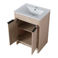 Freestanding Bathroom Vanity With White Ceramic Sink & 2 Soft Close Cabinet Doors Kd Packing ,Bvb02424Plo G Bl9060B ,W1286S00015 Plain Light Oak 2 Bathroom Freestanding Modern Plywood