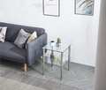 2 Layer Clear Tempered Glass Clear Side&End Table Transparent Glass