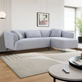 L Shape Sectional Sofa Couch With Chaise,Metal Legs,Light Grey Light Grey Fabric