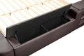Zoya Smart Multifunctional King Size Bed Made With Wood In Brown Box Spring Not Required King Brown Wood Bedroom Contemporary,Modern Slat Beds Upholstered Wood