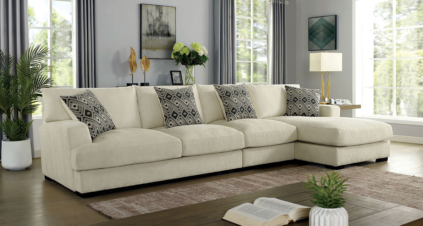 Living Room Lounge Ottoman Beige Chenille Fabric Comfort Cozy Plush Seat Foam Wooden Legs 1Pc Ottoman Only. Beige Chenille Dining Room Grey Contemporary,Modern Square Chenille