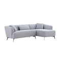 L Shape Sectional Sofa Couch With Chaise,Metal Legs,Light Grey Light Grey Fabric
