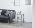 2 Layer Clear Tempered Glass Clear Side&End Table Transparent Glass