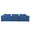 4 Piece Upholstered Sectional Sofa In Blue Blue Fabric