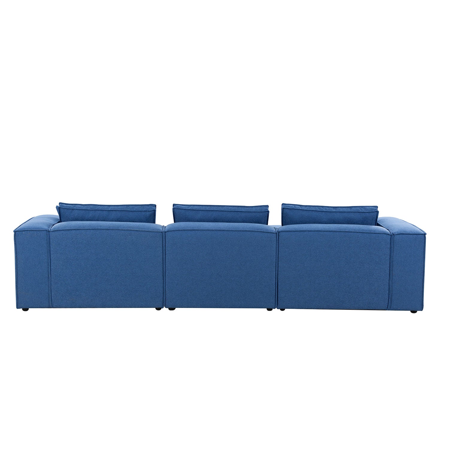 4 Piece Upholstered Sectional Sofa In Blue Blue Fabric