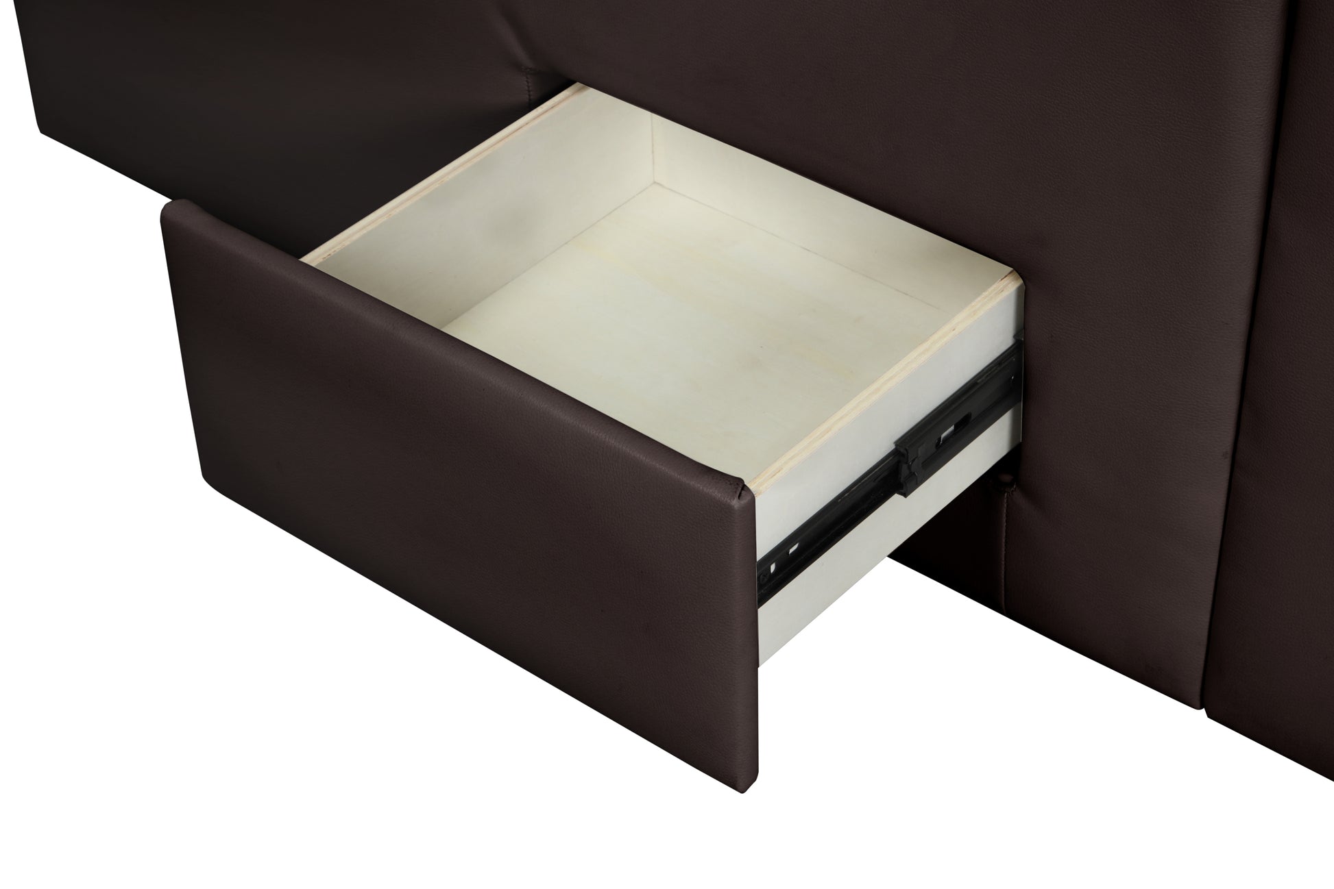 Zoya Smart Multifunctional King Size Bed Made With Wood In Brown Box Spring Not Required King Brown Wood Bedroom Contemporary,Modern Slat Beds Upholstered Wood