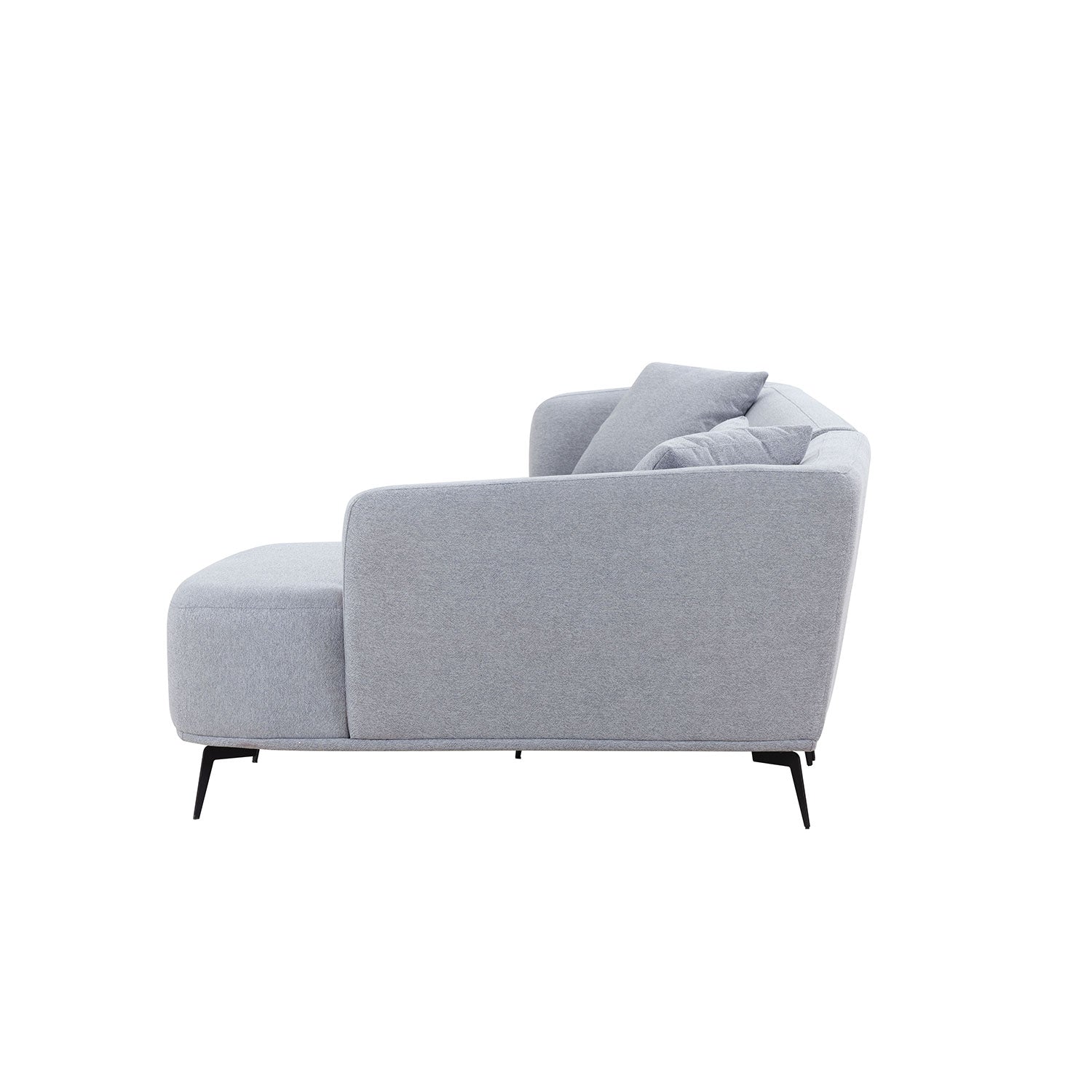 L Shape Sectional Sofa Couch With Chaise,Metal Legs,Light Grey Light Grey Fabric