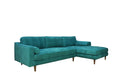 Anderson Raf Sectional Turquoise Blue Upholstered