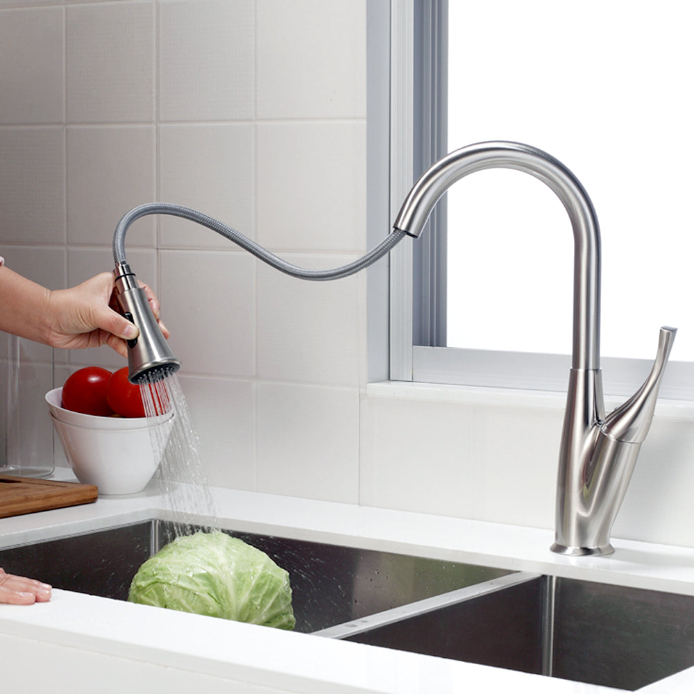 Kitchen Faucet With Pull Out Spraye,Brushed Nickel Brushed Nickel Stainless Steel