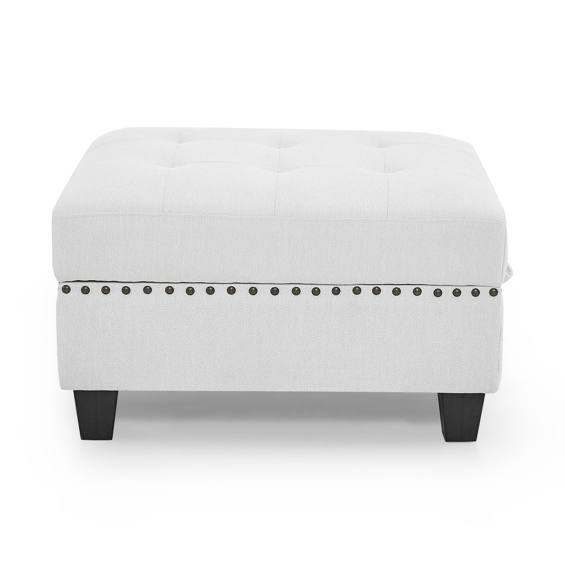 Ottoman For Modular Sectional,Ivory 25.5"X31.5"X19" Ivory Linen