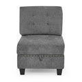 U Shape Modular Sectional Sofa,Diy Combination,Includes Two Single Chair ,Two Corner And Two Ottoman,Grey Chenille Grey Chenille