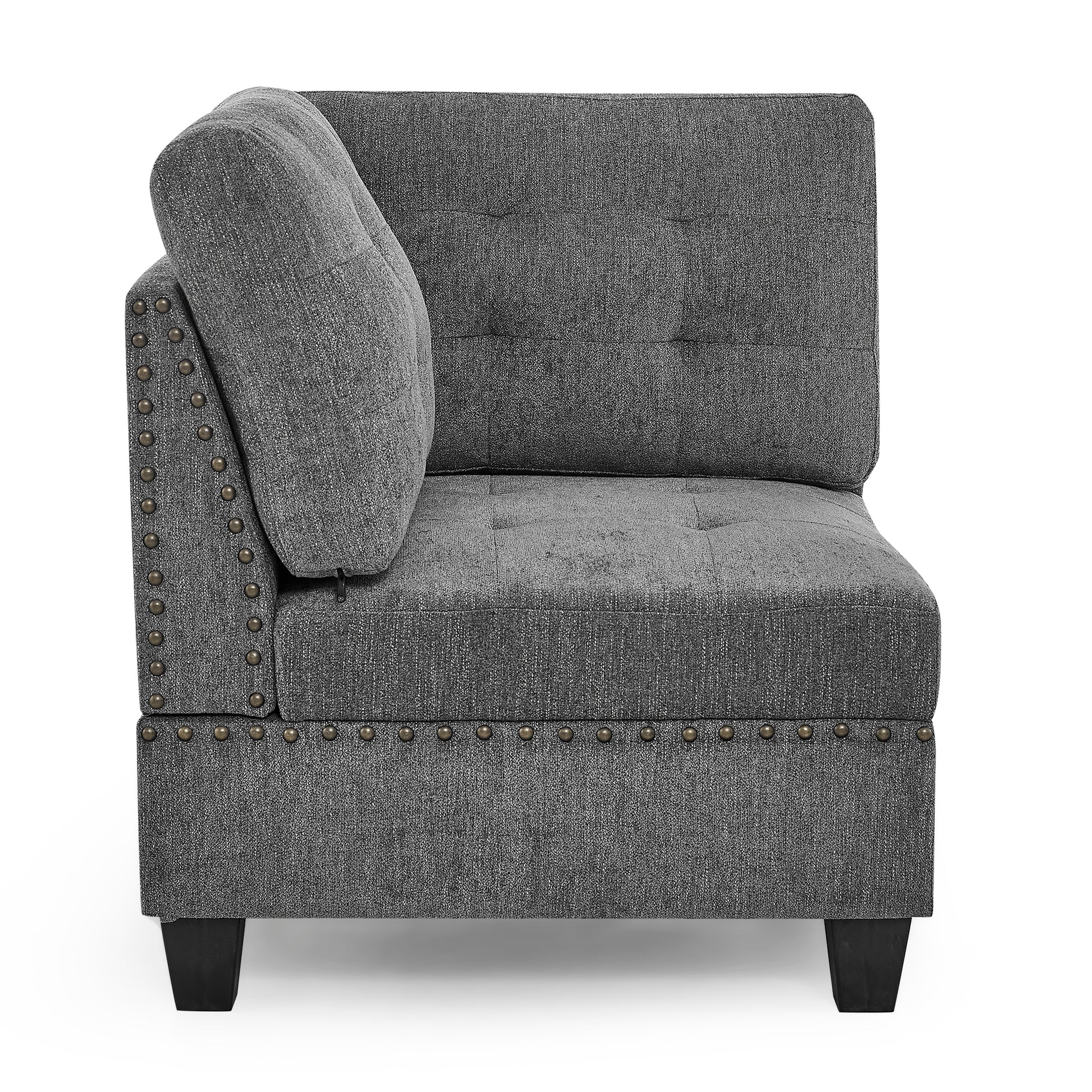 Corner Sofa For Modular Sectional,Grey Chenille 31.5"X31.5"X36.5" Grey Chenille 1 Seat