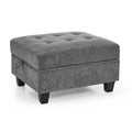 L Shape Modular Sectional Sofa,Diy Combination,Includes Three Single Chair ,Two Corner And Two Ottoman,Grey Chenille Grey Foam Chenille