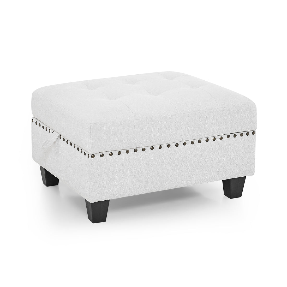 Ottoman For Modular Sectional,Ivory 25.5"X31.5"X19" Ivory Linen