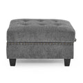 L Shape Modular Sectional Sofa,Diy Combination,Includes Three Single Chair ,Two Corner And Two Ottoman,Grey Chenille Grey Foam Chenille