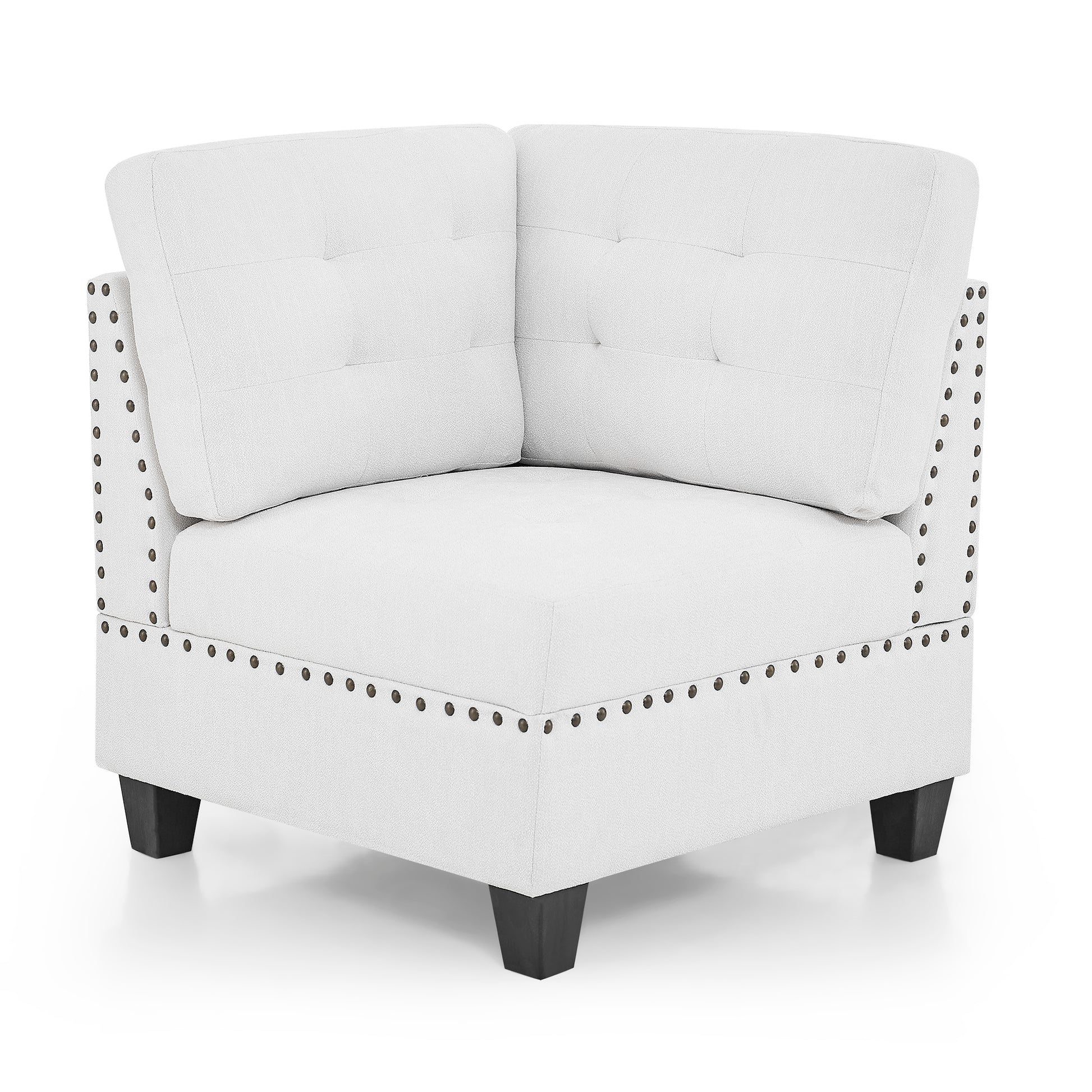 U Shape Modular Sectional Sofa,Diy Combination,Includes Four Single Chair And Two Corner,Ivory Chenille Ivory Chenille