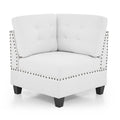 L Shape Modular Sectional Sofa,Diy Combination,Includes Three Single Chair And Three Corner ,Ivory Chenille Ivory Foam Chenille