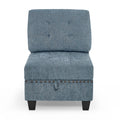 U Shape Modular Sectional Sofa,Diy Combination,Includes Seven Single Chair, Four Corner And One Ottoman,Navy Blue Navy Plywood Chenille